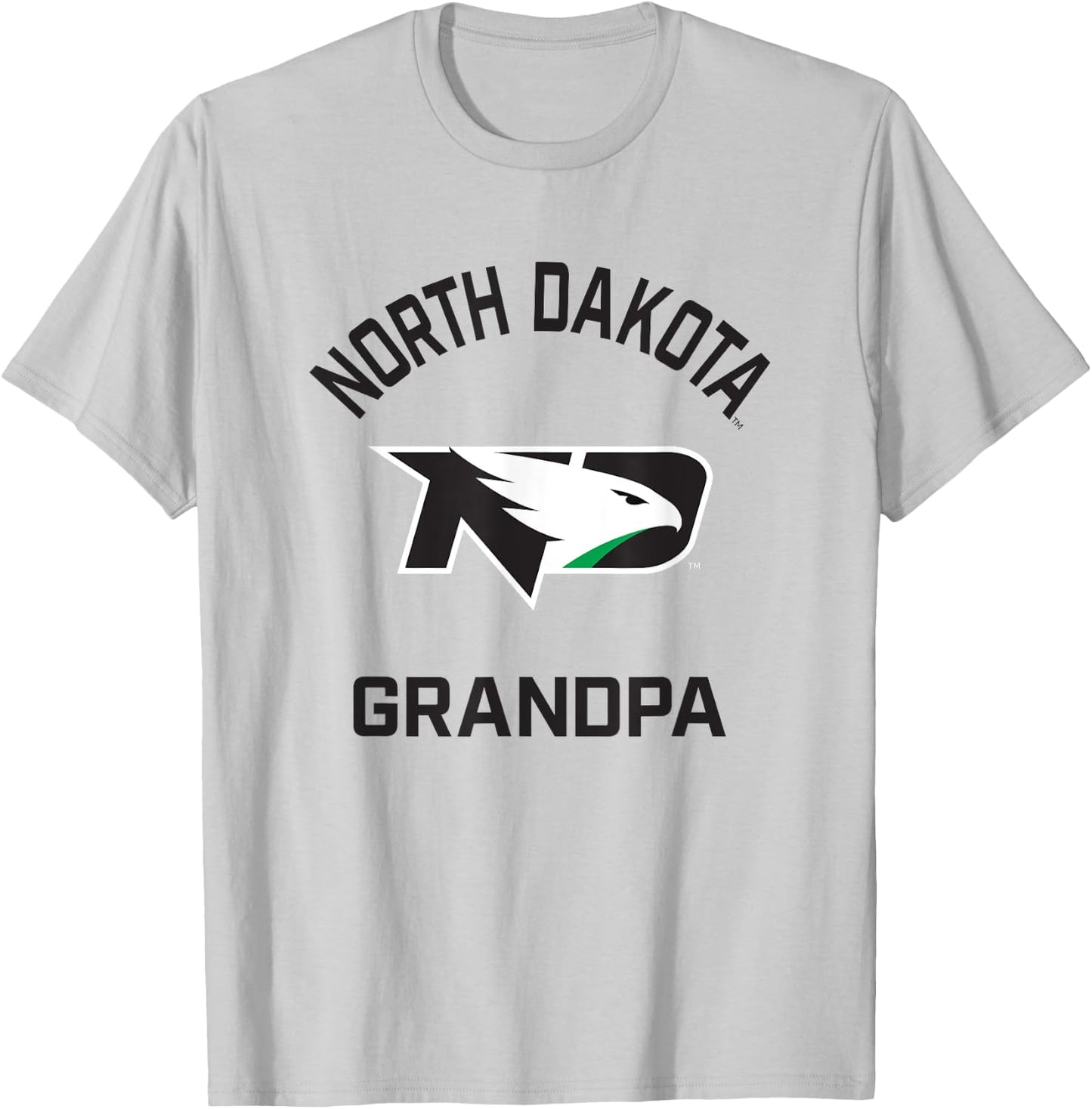 University of North Dakota Fighting Hawks Arched Grandpa T-Shirt - T-Shirt | Ash