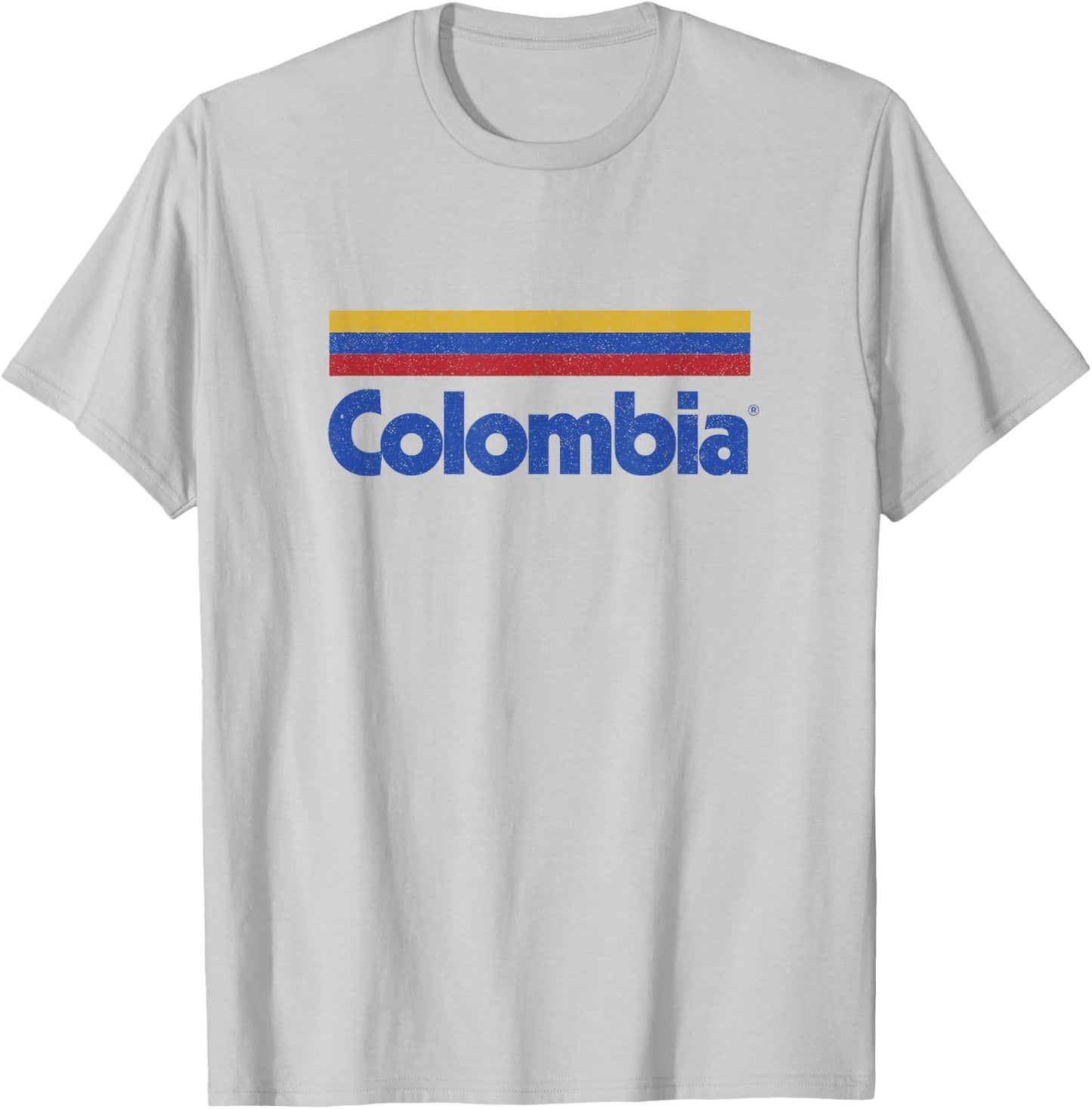 Retro Colombia Flag Vintage Colombian Pride Yellow Colombia T-Shirt - T-Shirt | Ash