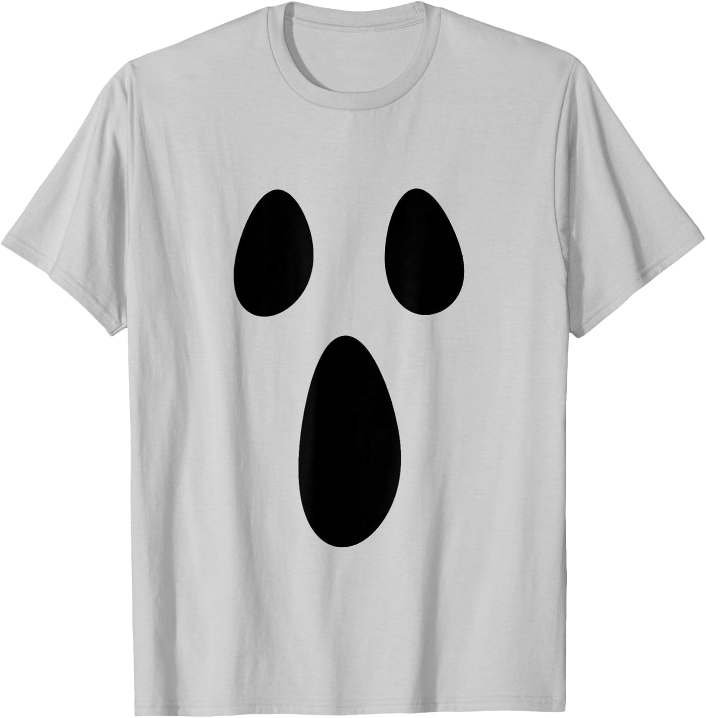 Ghost Silly Face Spooky Halloween Ghoul Face Easy Costume T-Shirt - T-Shirt | Ash
