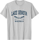 Lake Geneva Wisconsin Vintage Nautical Paddles Sports Oars T-Shirt - T-Shirt | Ash