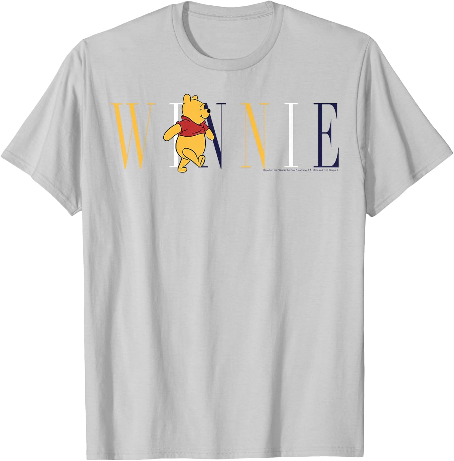 Disney Winnie The Pooh Simple Text T-Shirt - T-Shirt | Ash