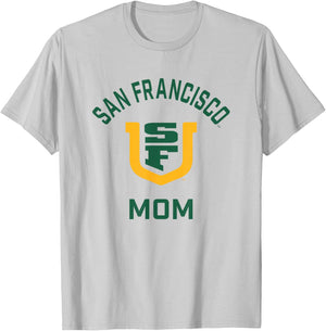 University of San Francisco USF Dons Arched Mom T-Shirt - T-Shirt | Ash