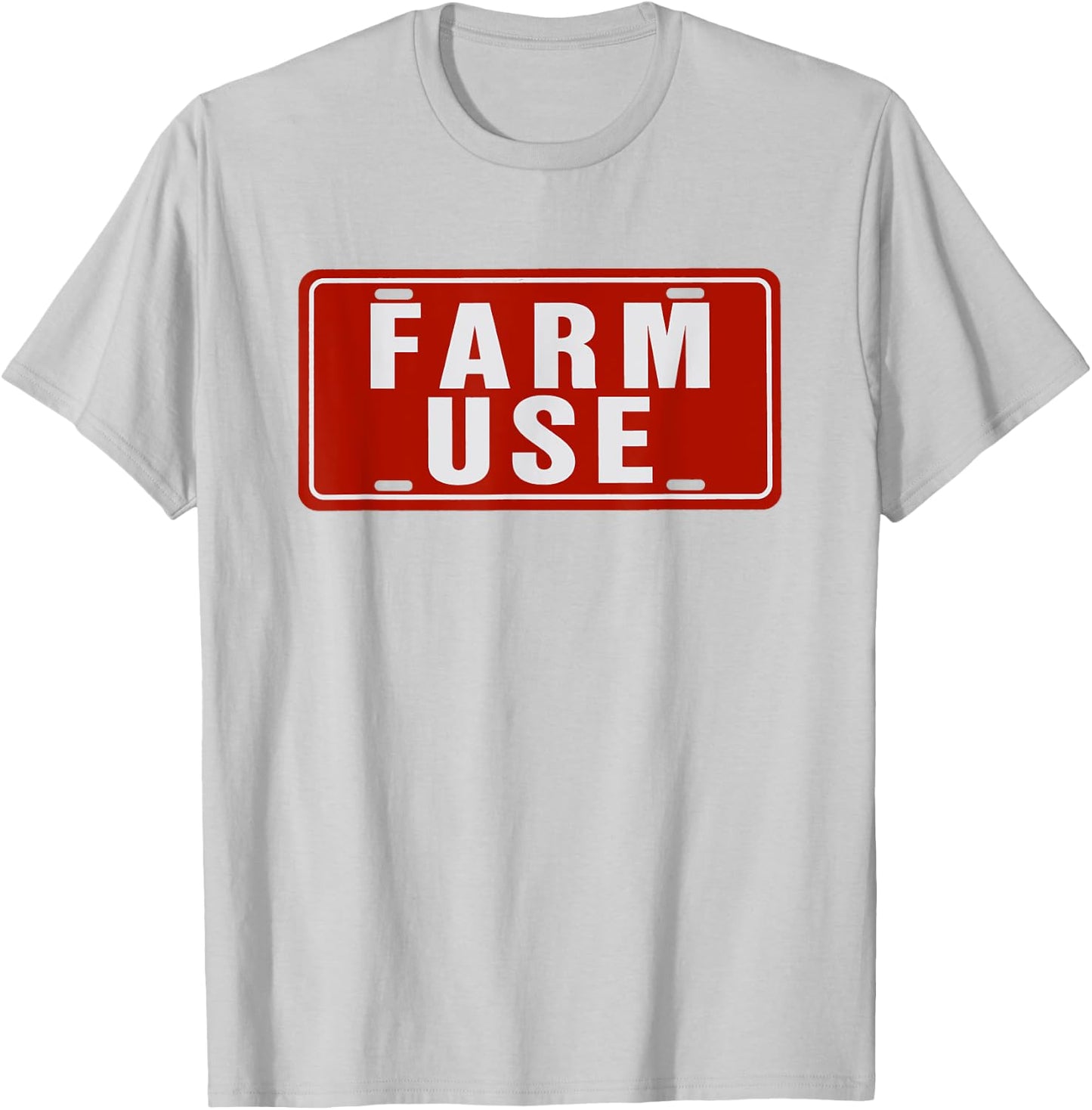 Farm Use Funny License Plate Tag Farm Agriculture Simple T-Shirt - T-Shirt | Ash