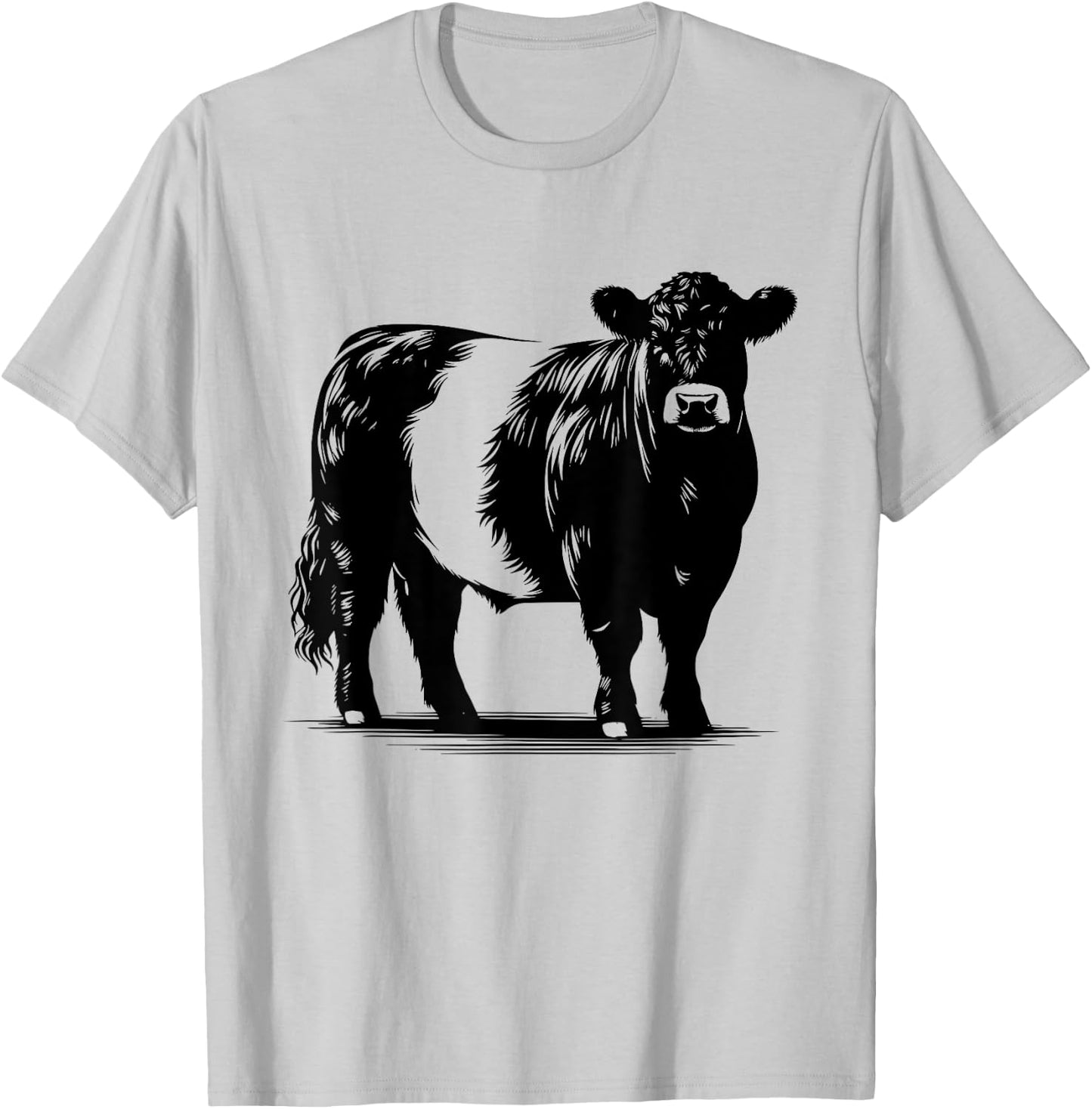 Cow Farmer Breeder - Monochromatic Belted Galloway Cattle T-Shirt - T-Shirt | Ash