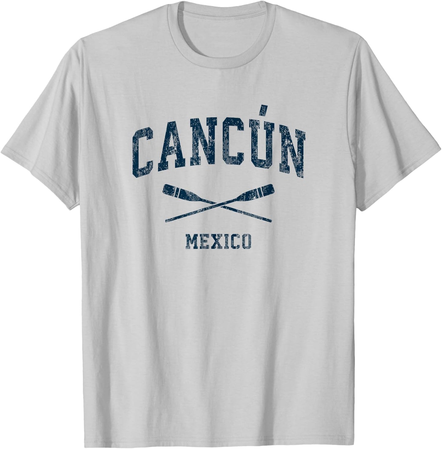 Cancun Mexico Vintage Nautical Paddles Sports Oars T-Shirt - T-Shirt | Ash