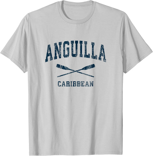 Anguilla Vintage Nautical Paddles Sports Oars T-Shirt - T-Shirt | Ash