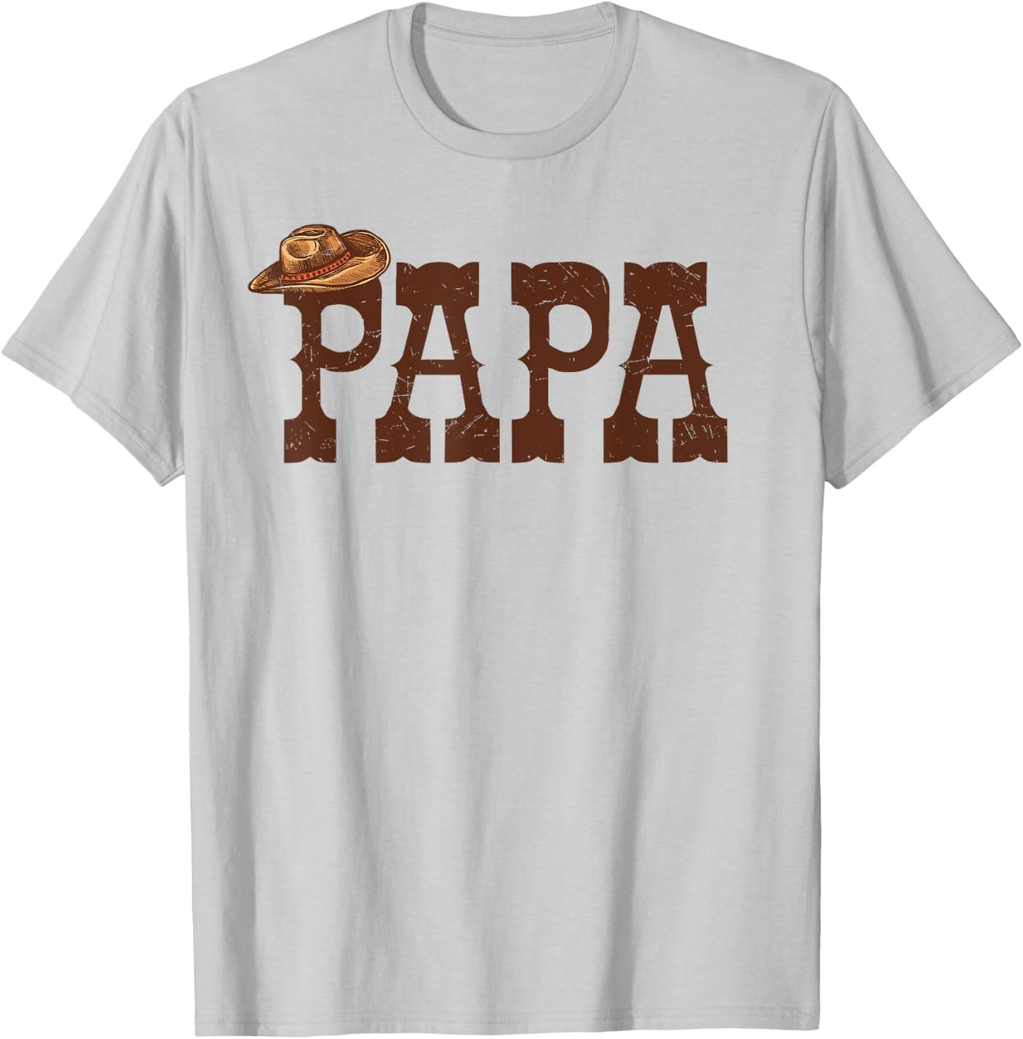 Papa Dad Western Family Matching Birthday Cowboy Cowgirl T-Shirt - T-Shirt | Ash