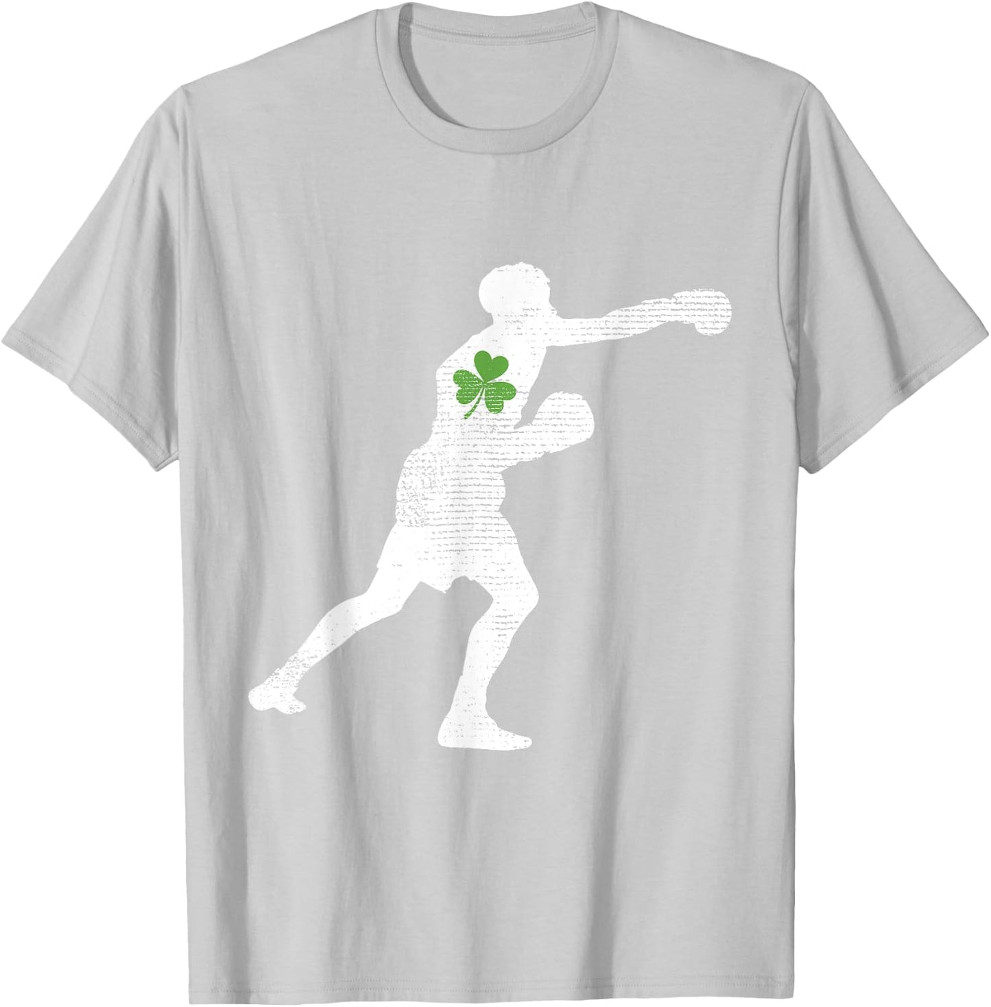 Boxing Lovers Green Shamrock Leaf St Patricks Day T-Shirt - T-Shirt | Ash