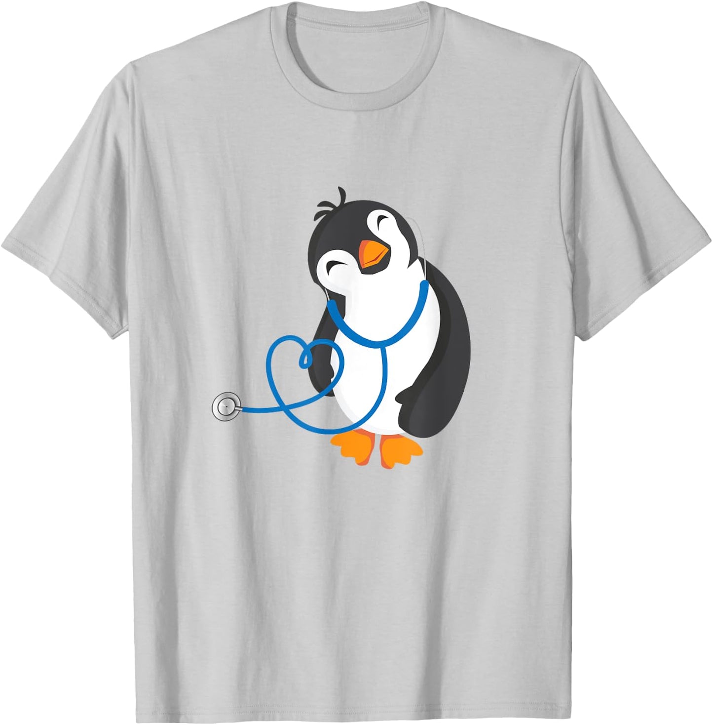 Cute Penguin Pediatrics Medical Nurse Doctor T-Shirt - T-Shirt | Ash
