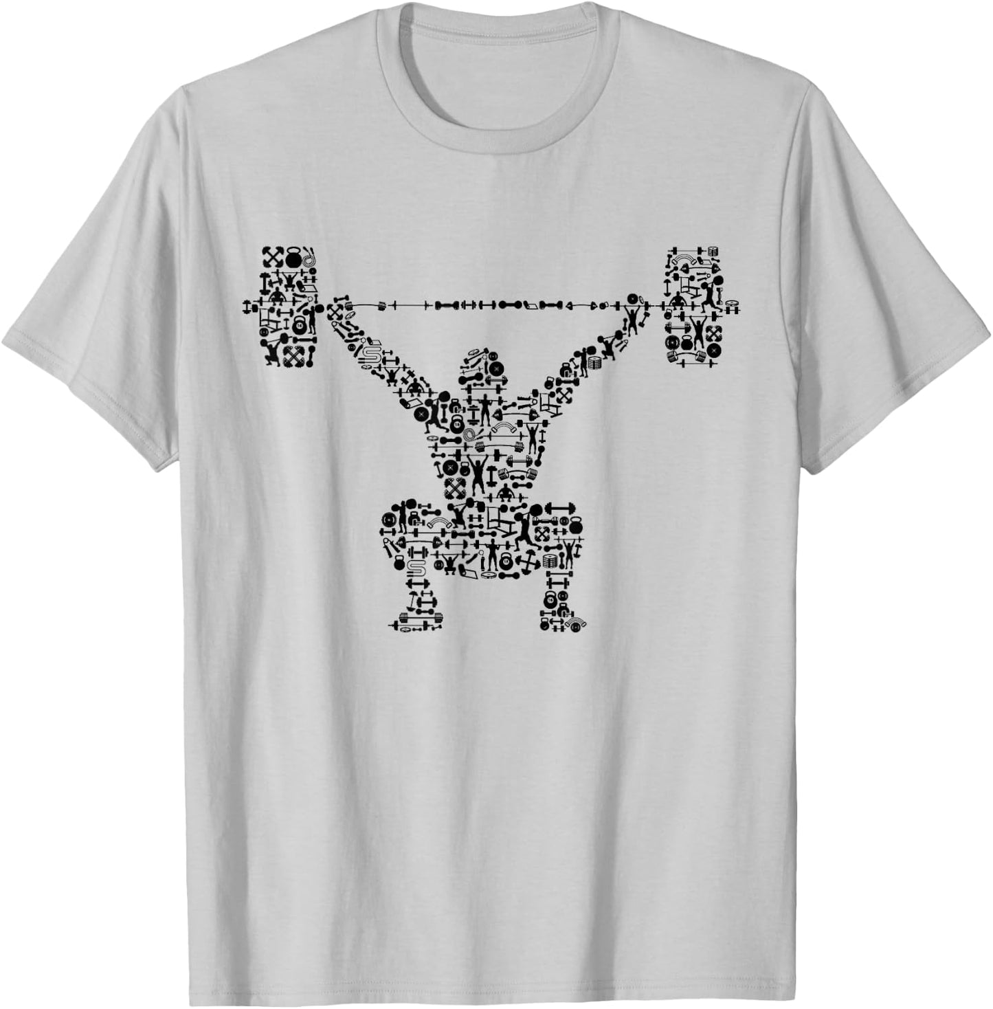 Shape Collage Gym Shirt | Bodybuilder Shirt | Weightlifting T-Shirt - T-Shirt | Ash