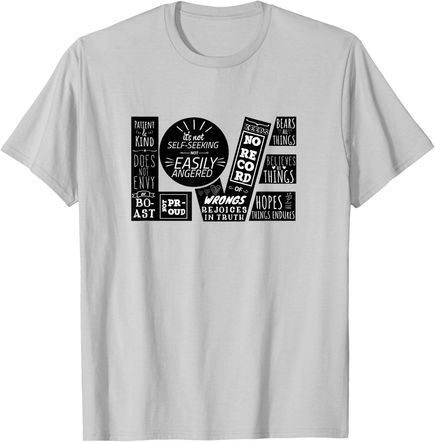 Love is Patient 1 Corinthians 13:4-8 Christian Design T-Shirt - T-Shirt | Ash