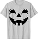 Jack O Lantern Face Pumpkin Eyelashes Hallowen Costume Funny T-Shirt - T-Shirt | Ash