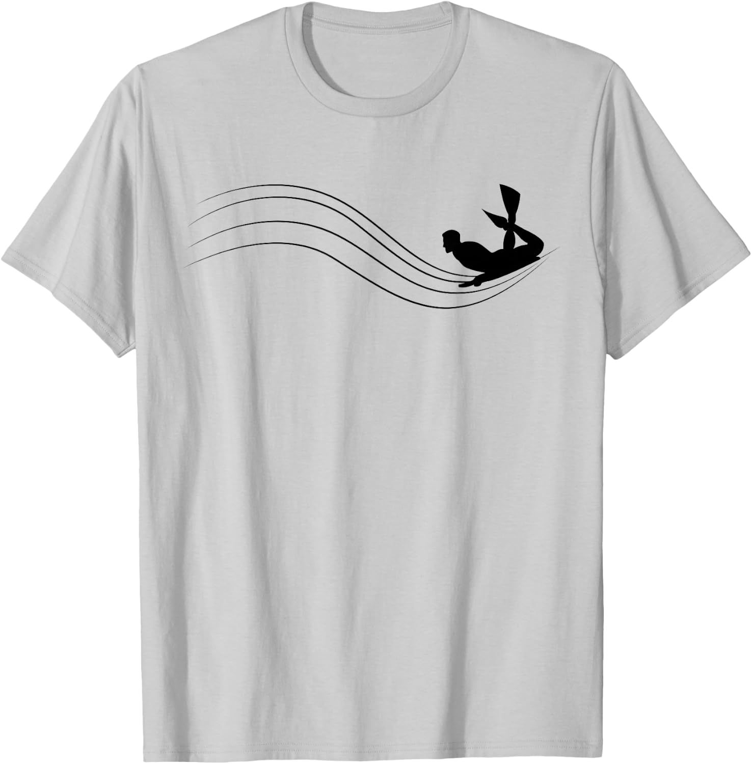 Bodyboarding Minimalistic Boadyboard Graphic T-Shirt - T-Shirt | Ash