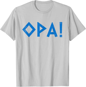 Opa Ancient Greek Pride Greek Flag Funny Greek Party Greece T-Shirt - T-Shirt | Ash