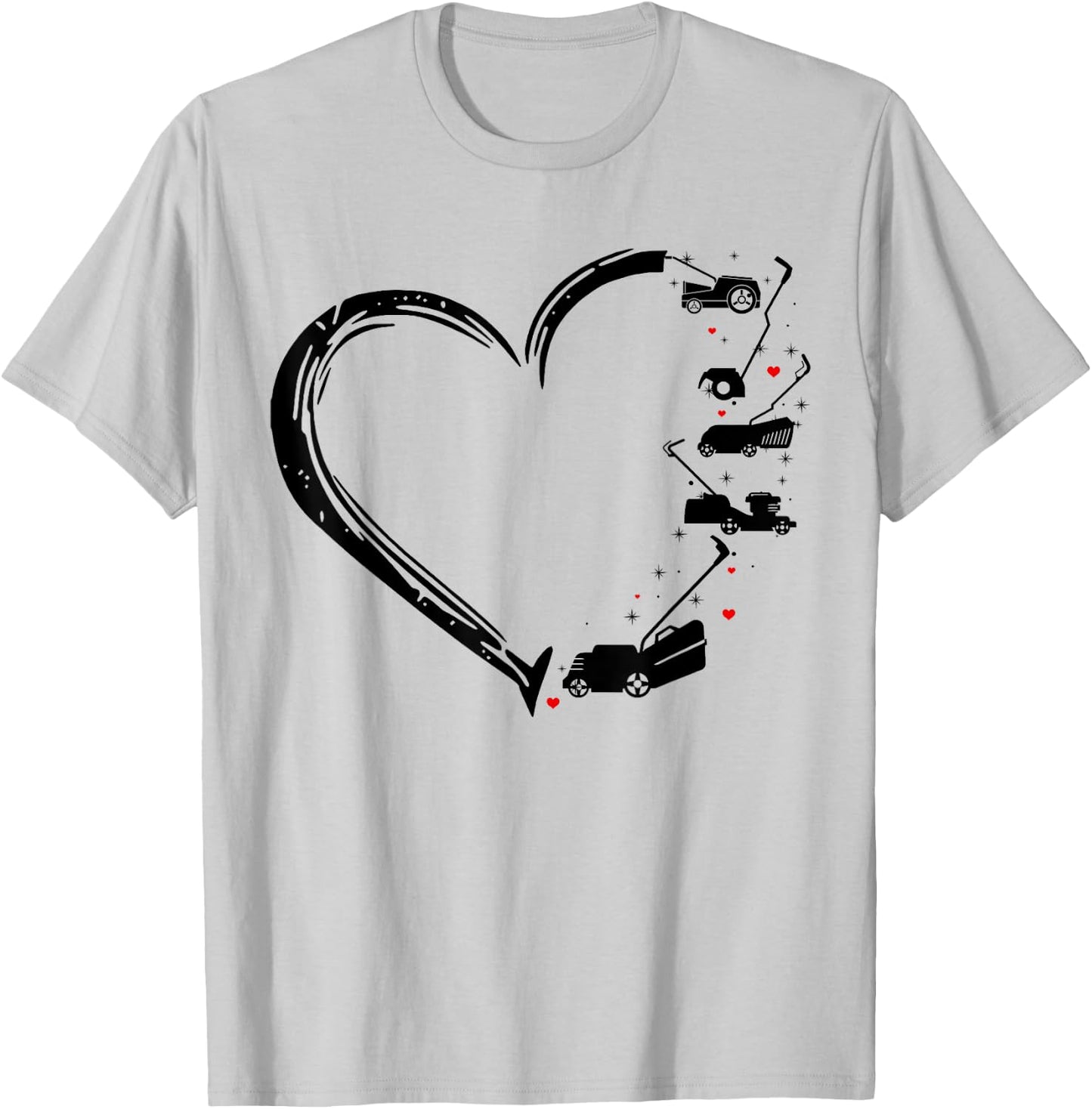 Cute Love Mower Heart Shirt for Mower Mom Mower Player Gift T-Shirt - T-Shirt | Ash