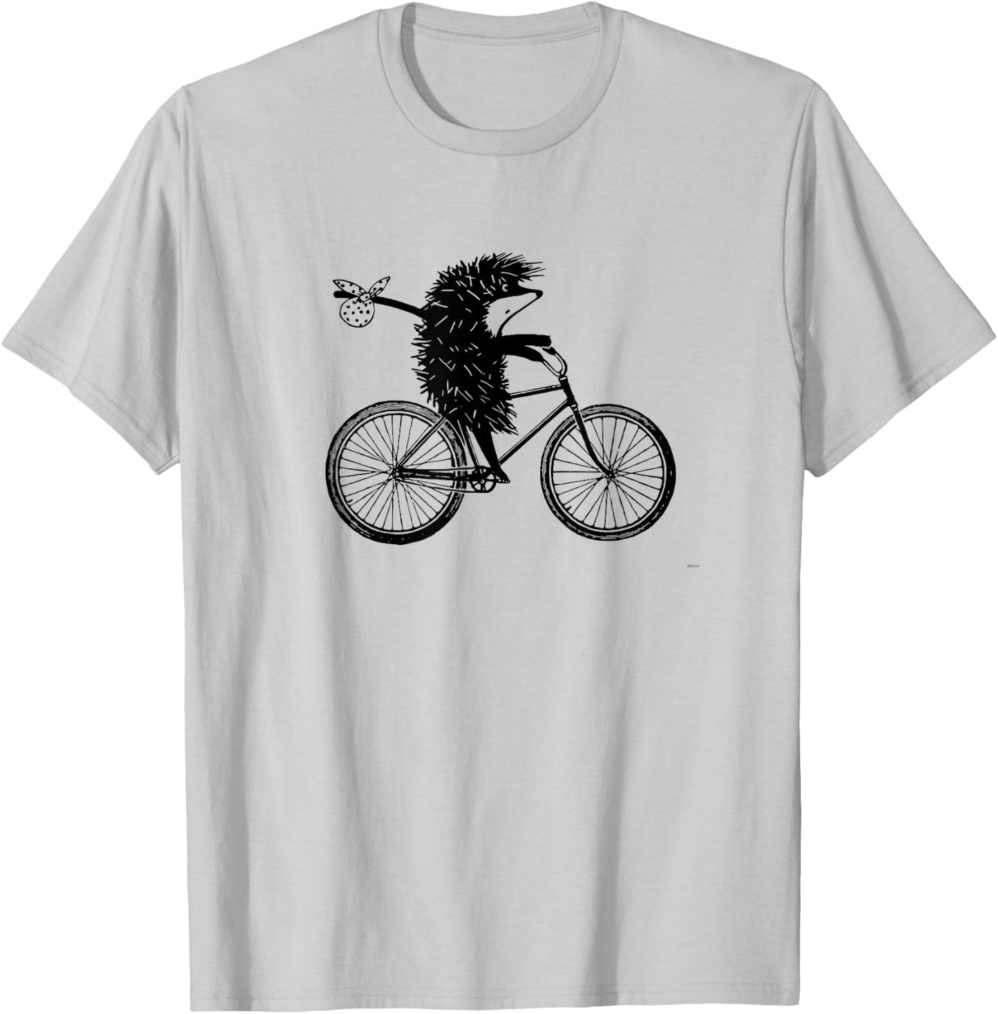 Hedgehog on the bicycle Funny Shirt / "ezhik v tumane" T-Shirt - T-Shirt | Ash