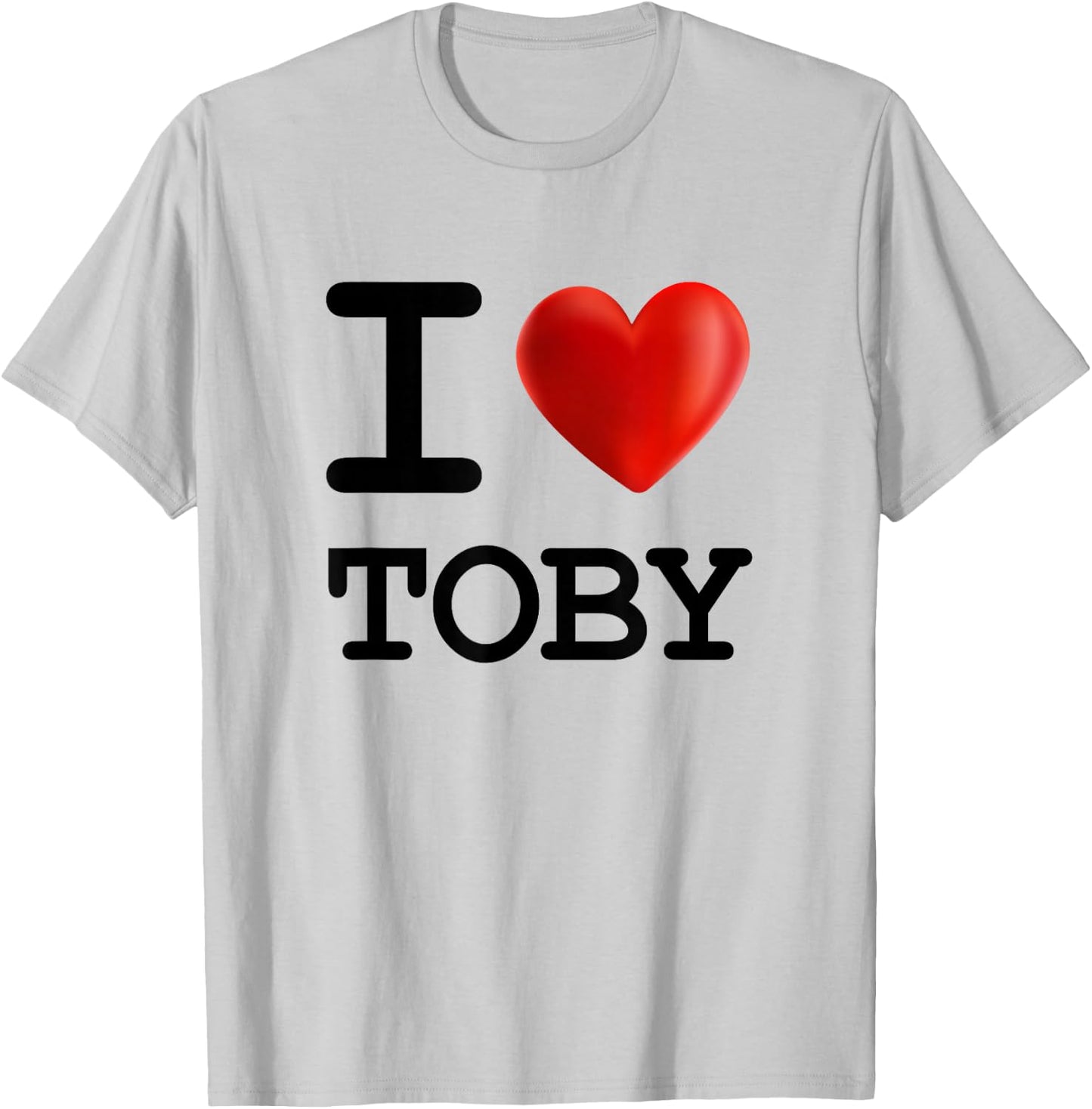 I Love Toby Heart Name T Shirt Gift T-Shirt - T-Shirt | Ash