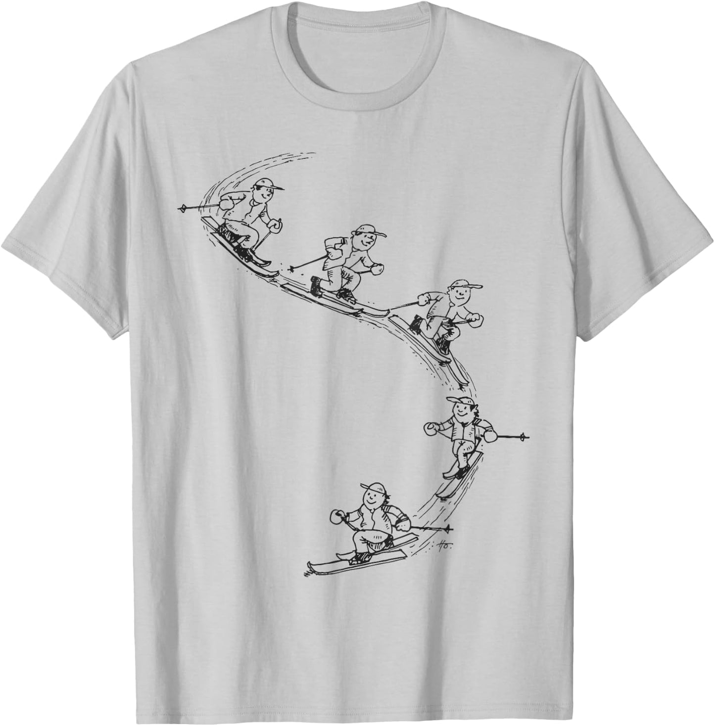 Telemark Skier Movement T-Shirt - T-Shirt | Ash