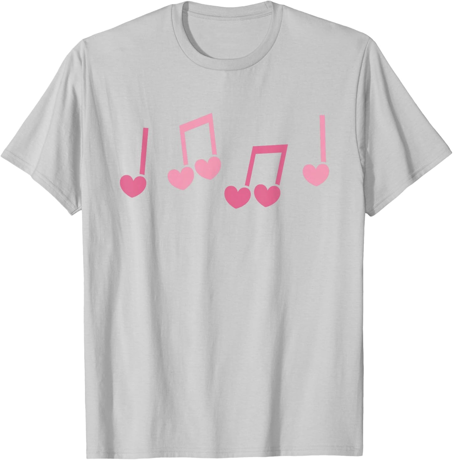 Music Heart Music Note Funny Musician Kids Girls Music T-Shirt - T-Shirt | Ash