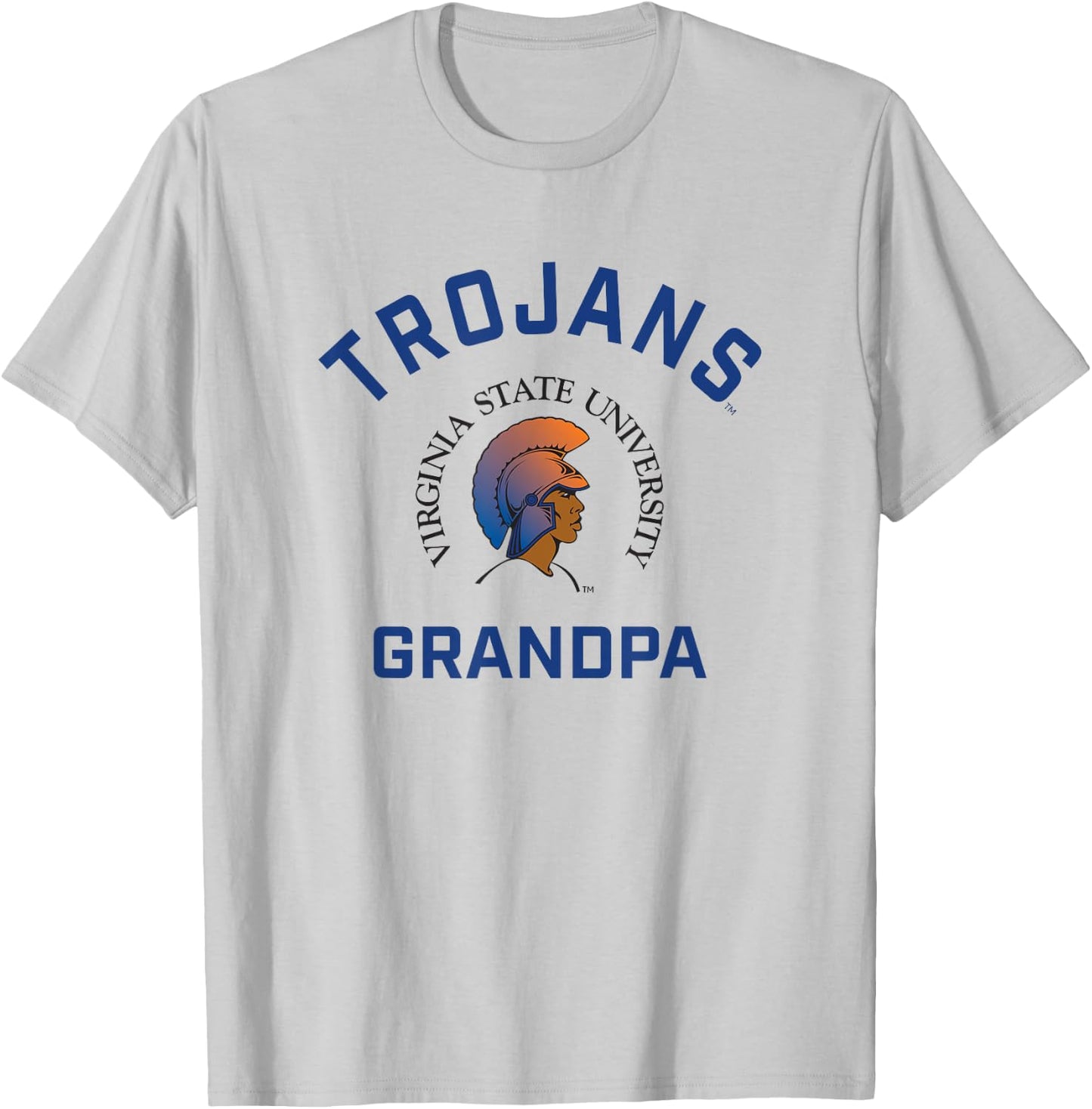 Virginia State University VSU Trojans Arched Grandpa T-Shirt - T-Shirt | Ash
