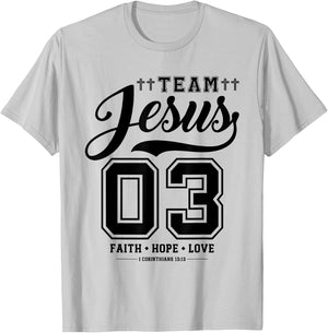 Christian - Team Jesus 03 Faith Hope Love T-Shirt - T-Shirt | Ash