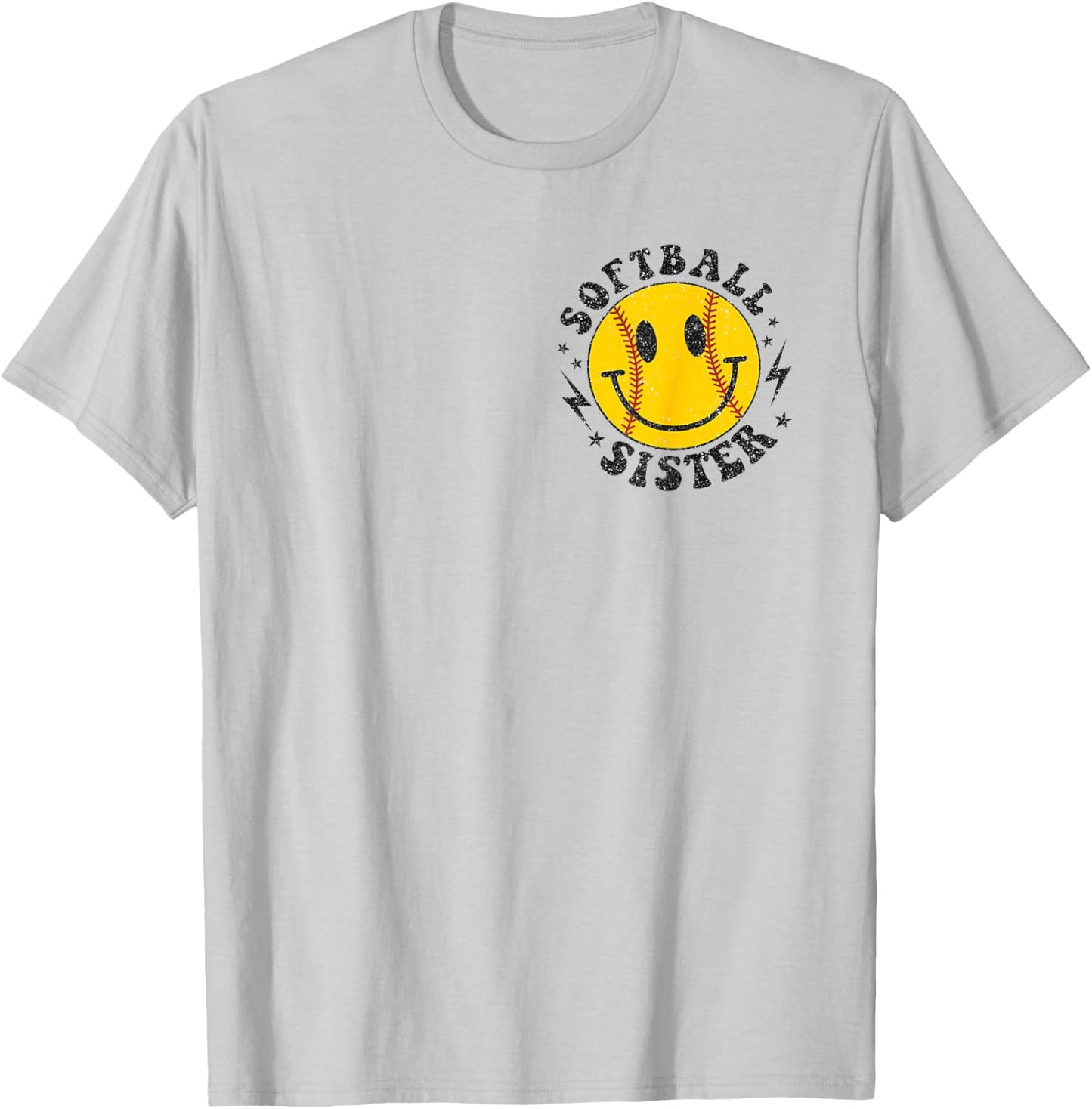 Funny I'm Just Here for the Snacks Softball Sister Shirt T-Shirt - T-Shirt | Ash