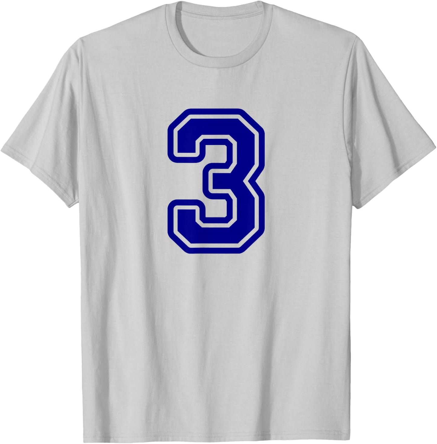 Number #3 Blue Sport Varsity Number 3 T-Shirt - T-Shirt | Ash