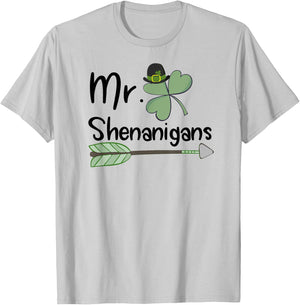 St Patricks Day Mr. Shenanigans Funny T shirt T-Shirt - T-Shirt | Ash