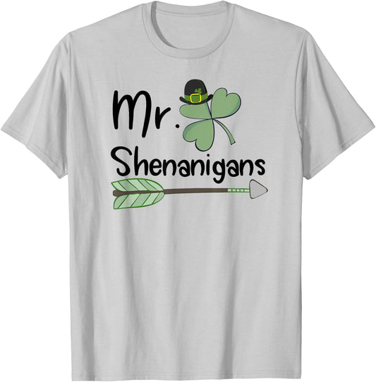 St Patricks Day Mr. Shenanigans Funny T shirt T-Shirt - T-Shirt | Ash