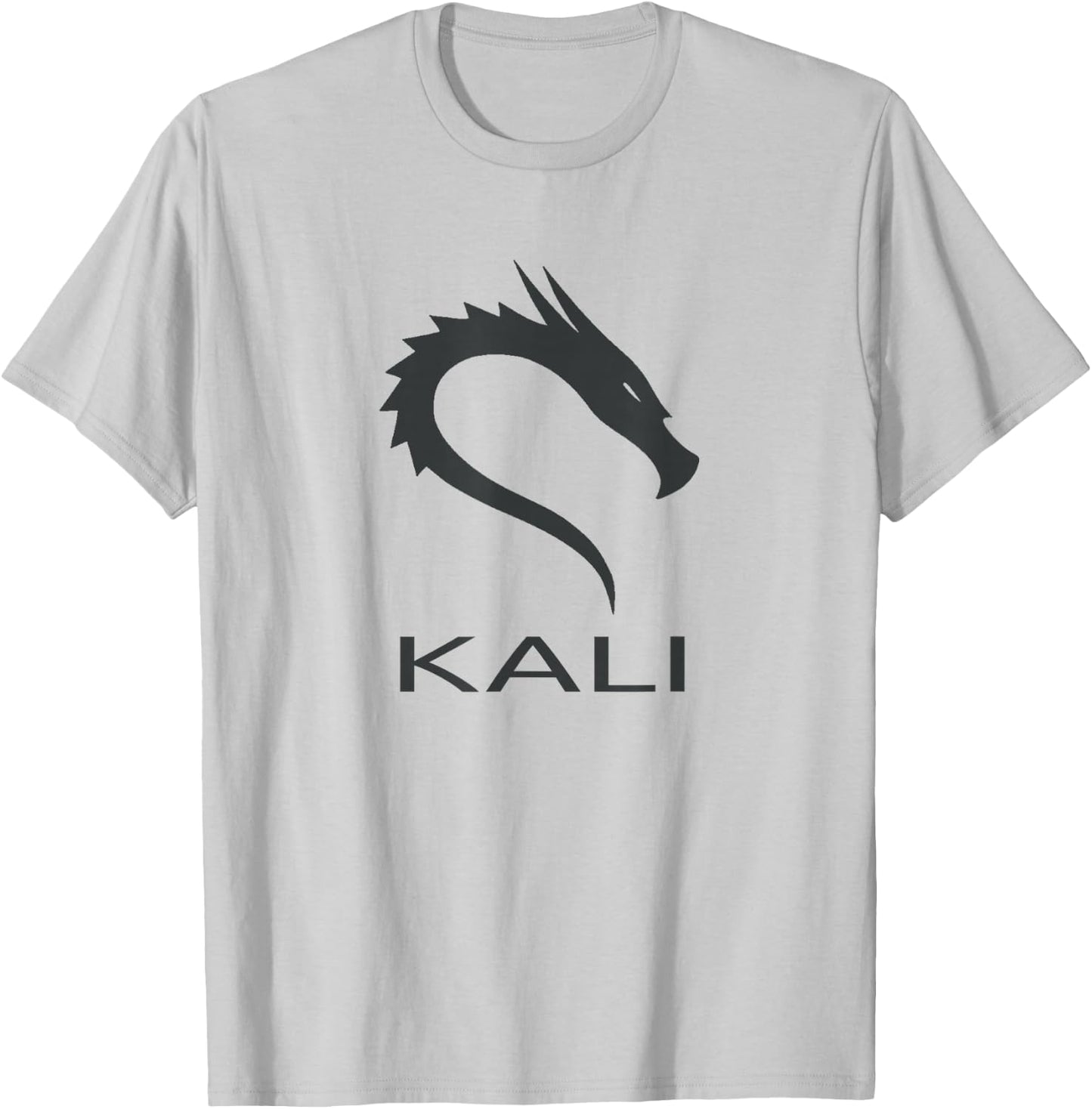 Kali Linux tagline with Dragon Open Source Os T-Shirt - T-Shirt | Ash