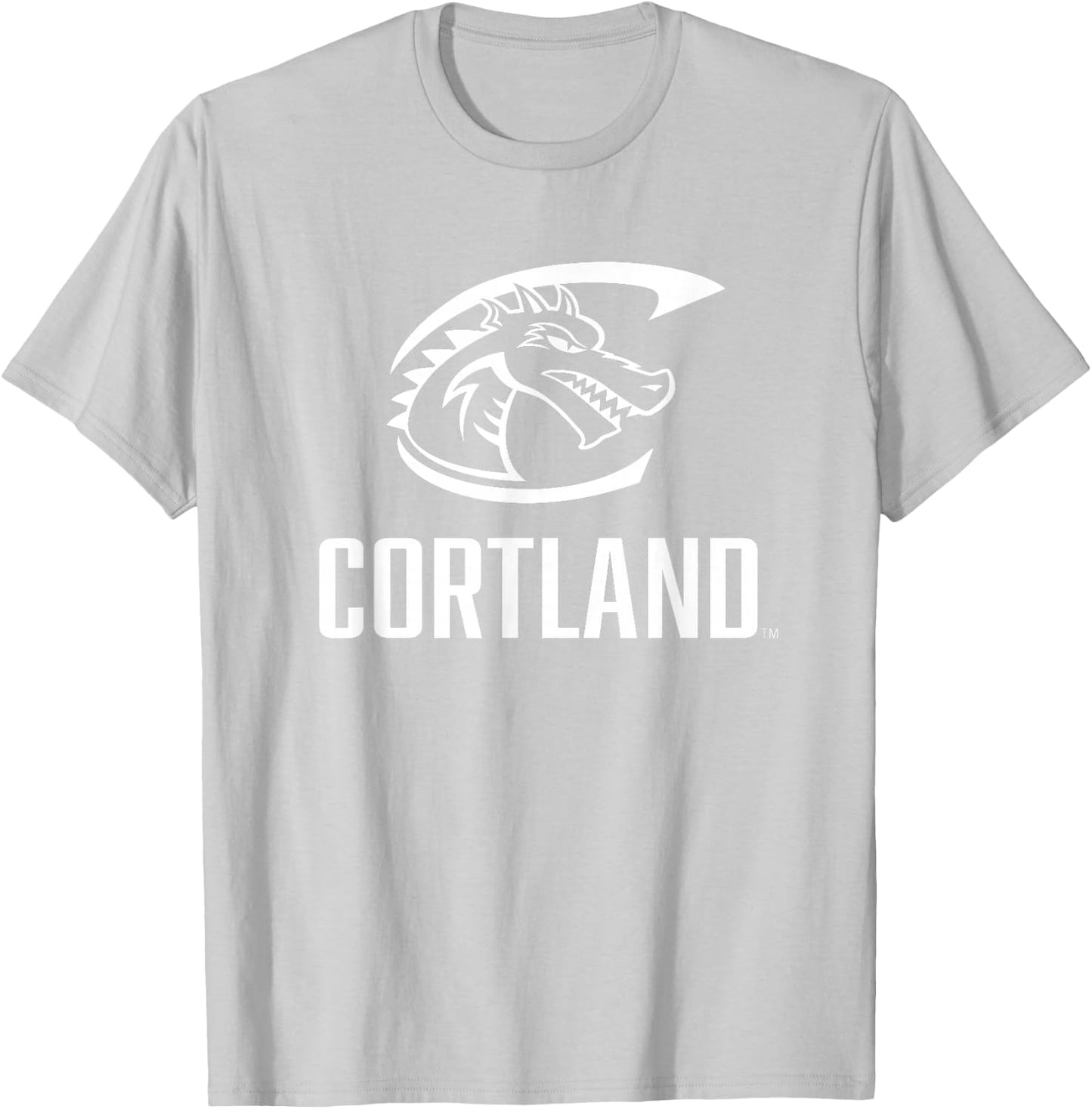 SUNY Cortland Red Dragons Stacked Logo T-Shirt - T-Shirt | Ash