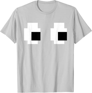 Retro Arcade Game Ghost Eyes Halloween Group Costume T-Shirt - T-Shirt | Ash