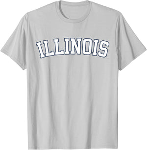 Retro Illinois Vintage Illinois Orange Blue Classic Look T-Shirt - T-Shirt | Ash