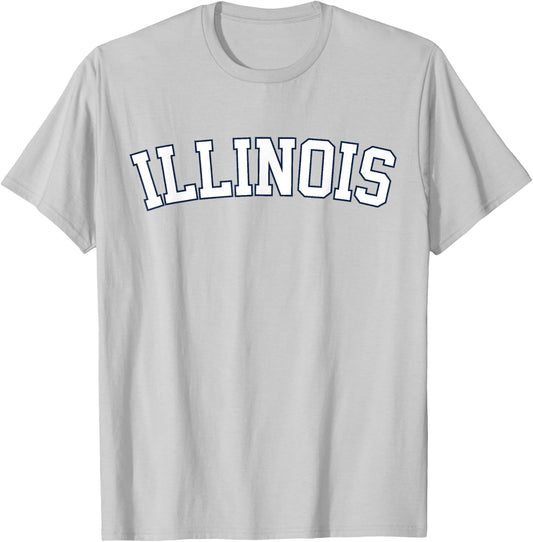 Retro Illinois Vintage Illinois Orange Blue Classic Look T-Shirt - T-Shirt | Ash