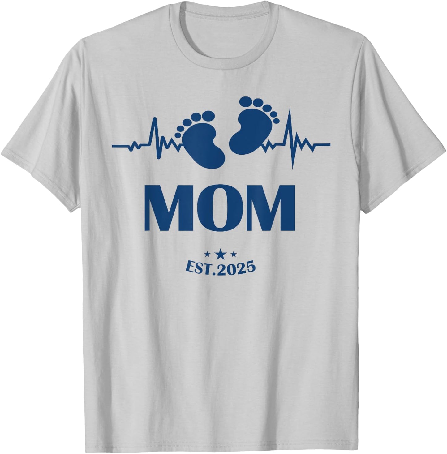 Mom Established 2025 First Time Mom T-Shirt - T-Shirt | Ash