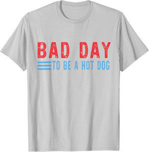 Bad Day to Be A Hot Dog Funny T-Shirt - T-Shirt | Ash