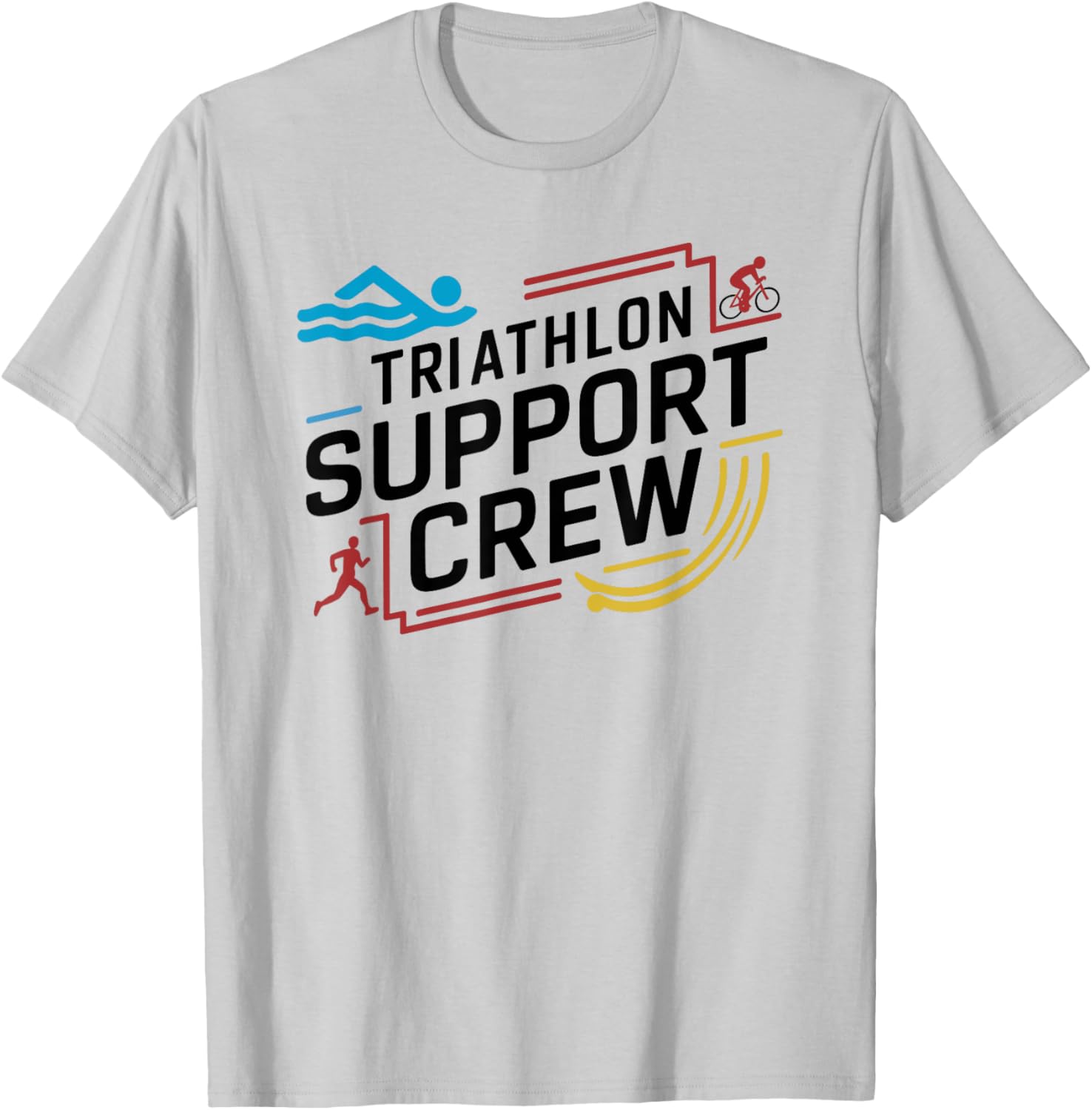 Triathlon Inspired Support Crew Related Triathlete T-Shirt - T-Shirt | Ash