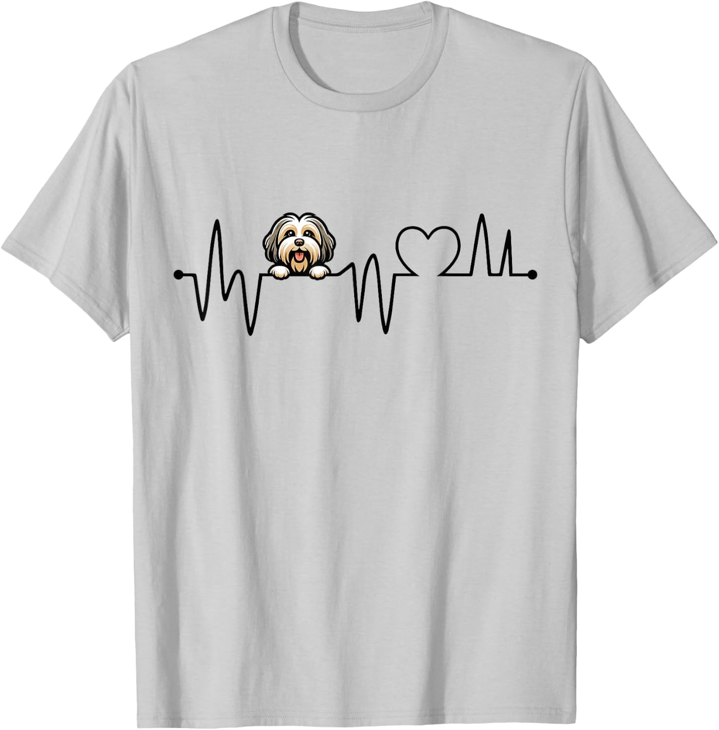 Havanese Heartbeat - Men Women Kids Havanese Lover T-Shirt - T-Shirt | Ash