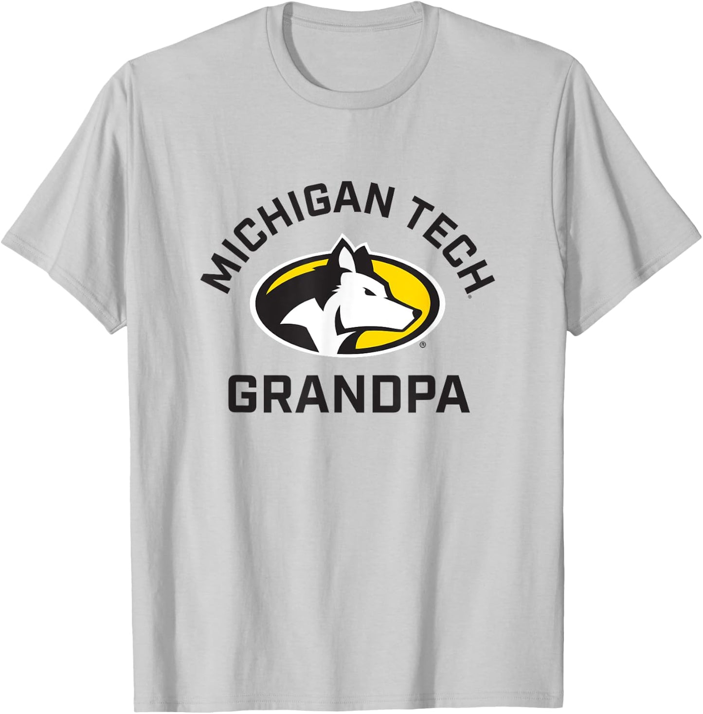 Michigan Tech Huskies Arched Grandpa T-Shirt - T-Shirt | Ash