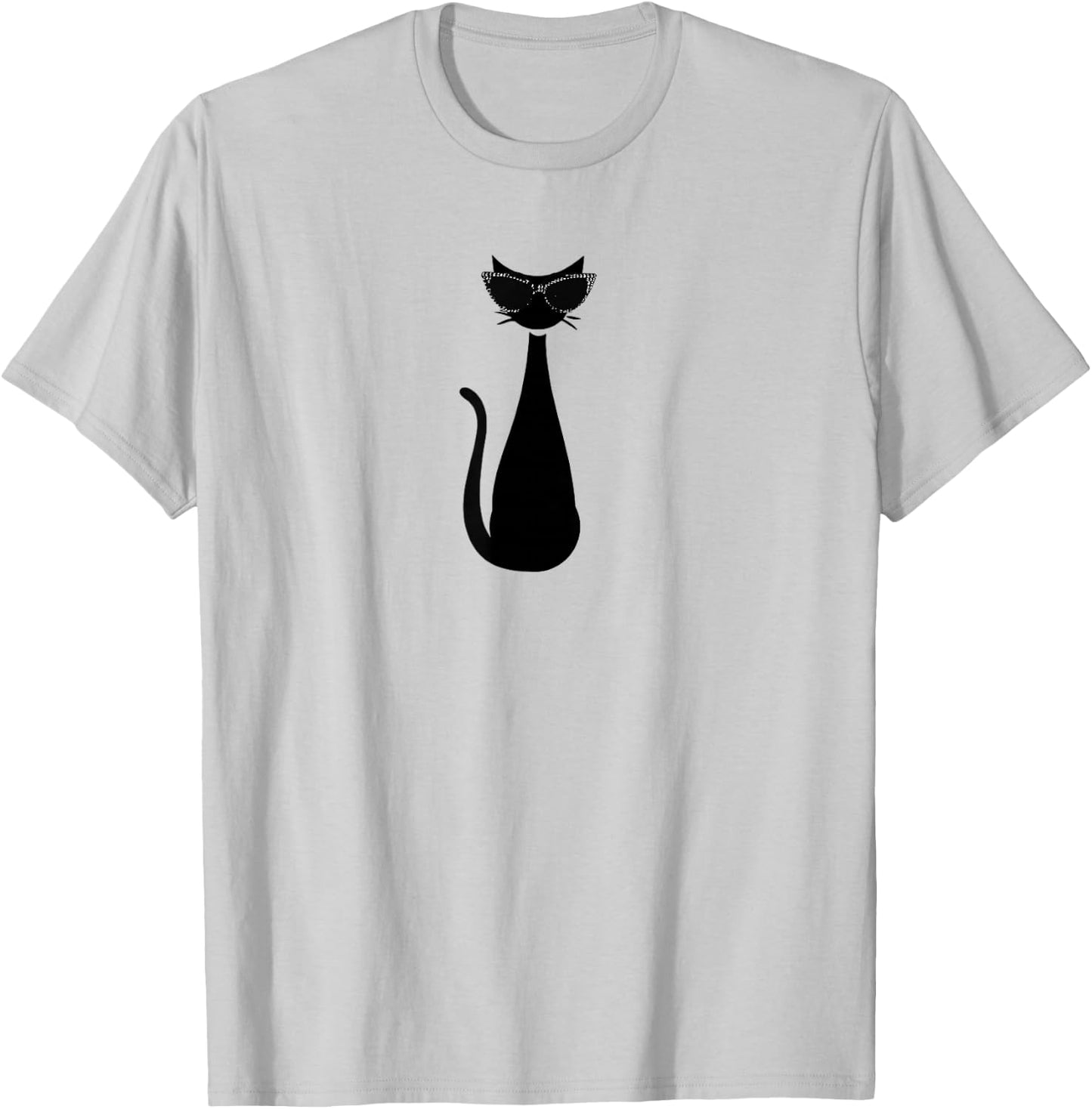 Retro Vintage Mod Atomic Black Cat Eye Eyeglasses Rockabilly T-Shirt - T-Shirt | Ash