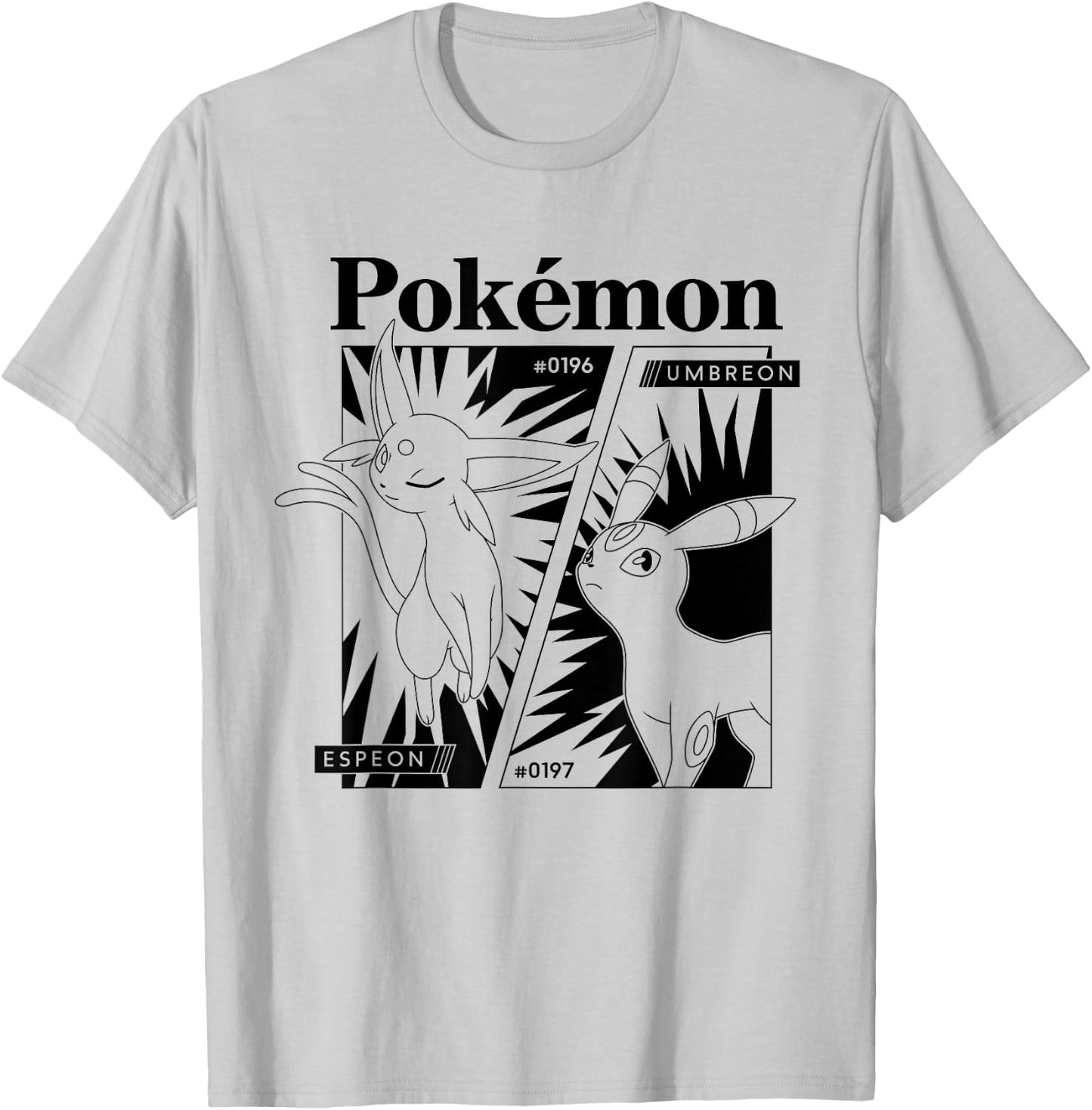 Pokémon - Espeon Umbreon Eeveelutions Manga Panel T-Shirt - T-Shirt | Ash