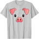 Pig Face Costume Cute Hog Halloween Animal Kids Women Men T-Shirt - T-Shirt | Ash