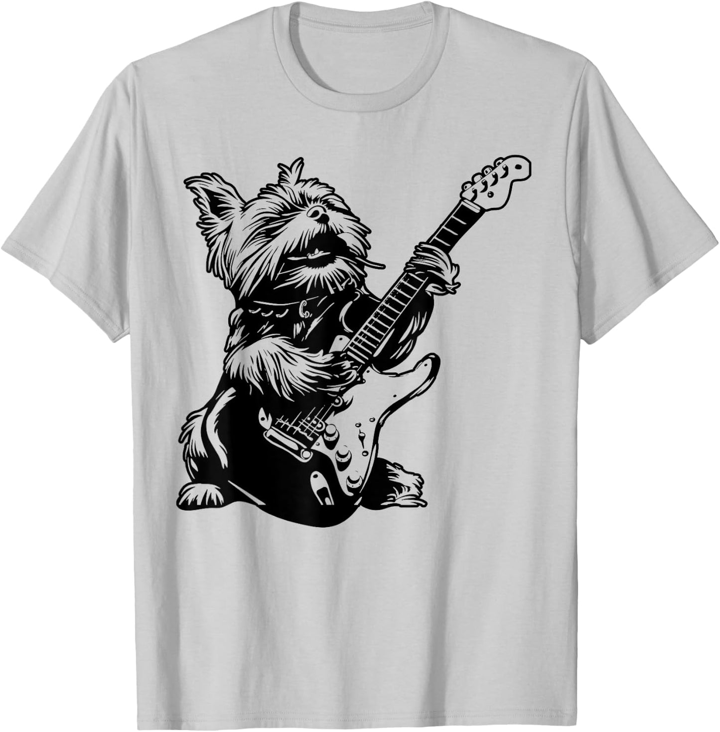 Dog Guitarist Guitar - Yorkie Dad Mom Women T-Shirt - T-Shirt | Ash