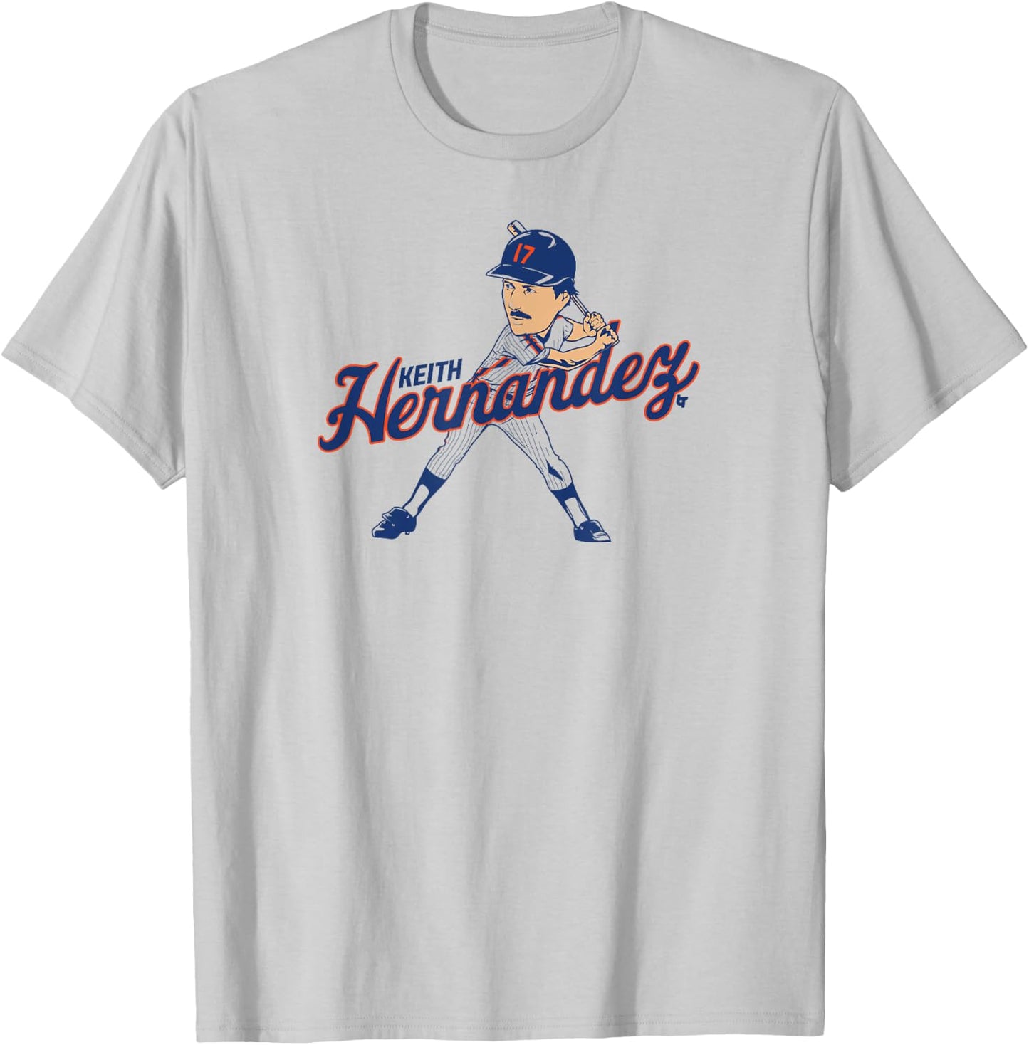 Keith Hernandez: Caricature - New York Baseball T-Shirt - T-Shirt | Ash
