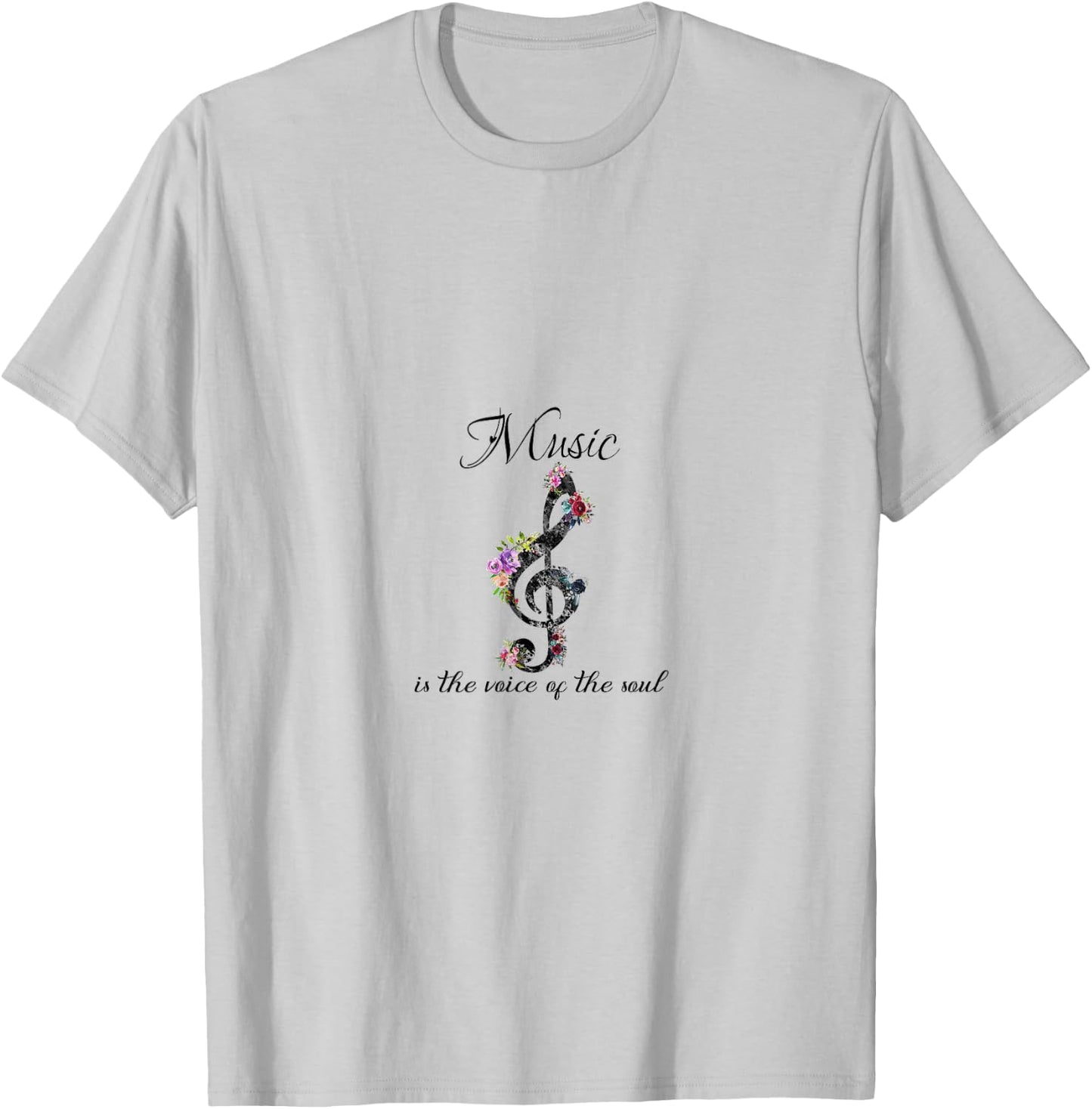 Music Is The Voice Of The Soul Music Note T-Shirt - T-Shirt | Ash