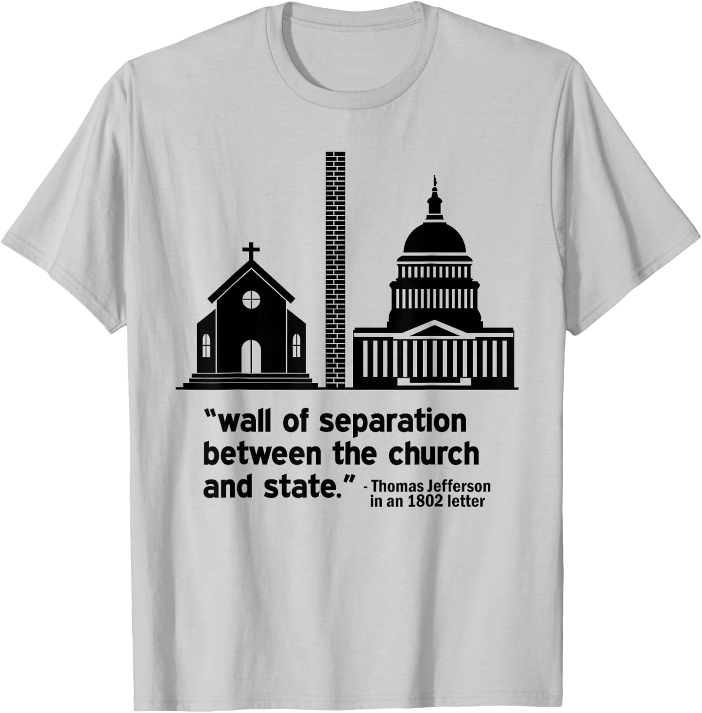 Build the Wall Separation Of Church and State America God T-Shirt - T-Shirt | Ash