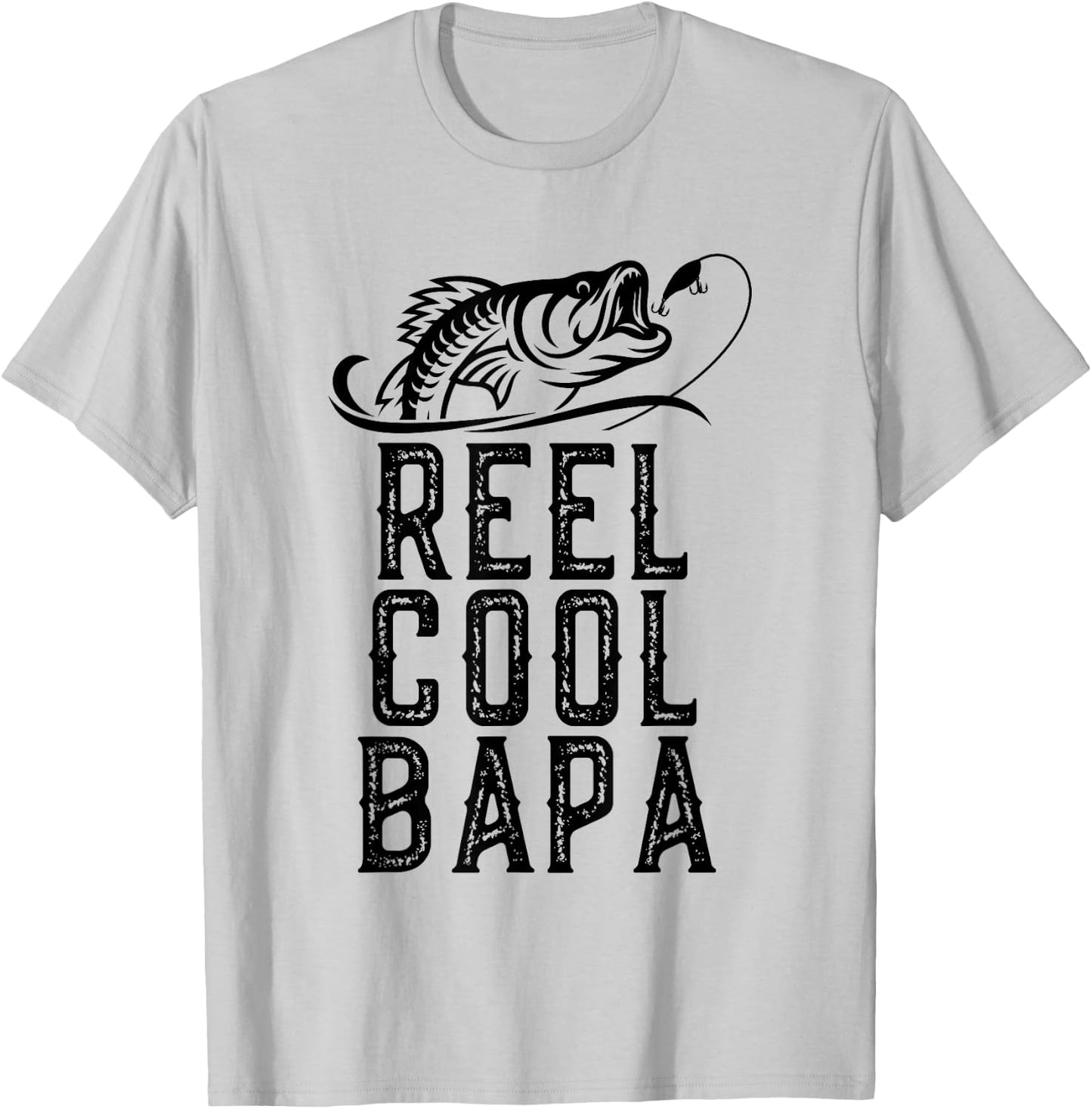 Reel Cool Bapa Fishing Fisherman Funny Grandpa Retro T-Shirt - T-Shirt | Ash