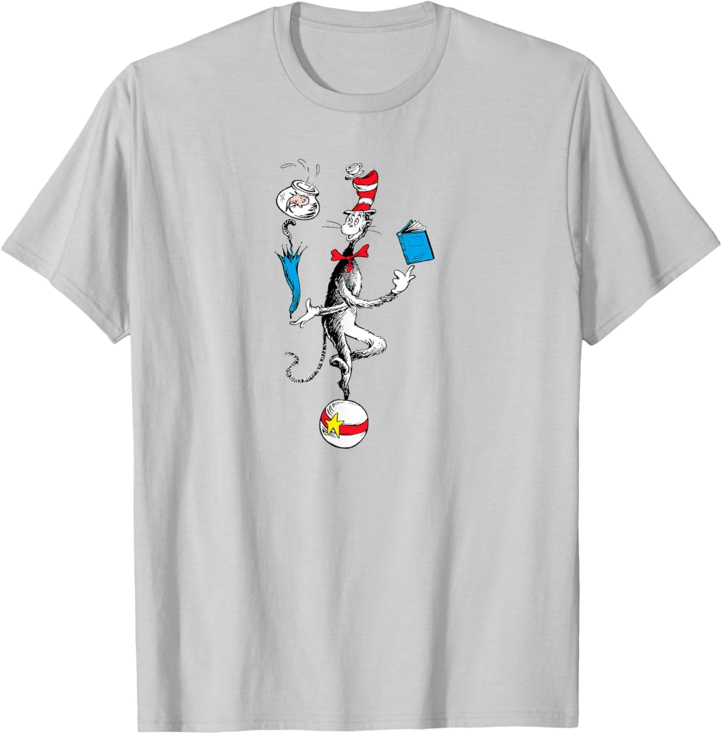 Dr. Seuss The Cat in the Hat Balancing Act T-Shirt - T-Shirt | Ash