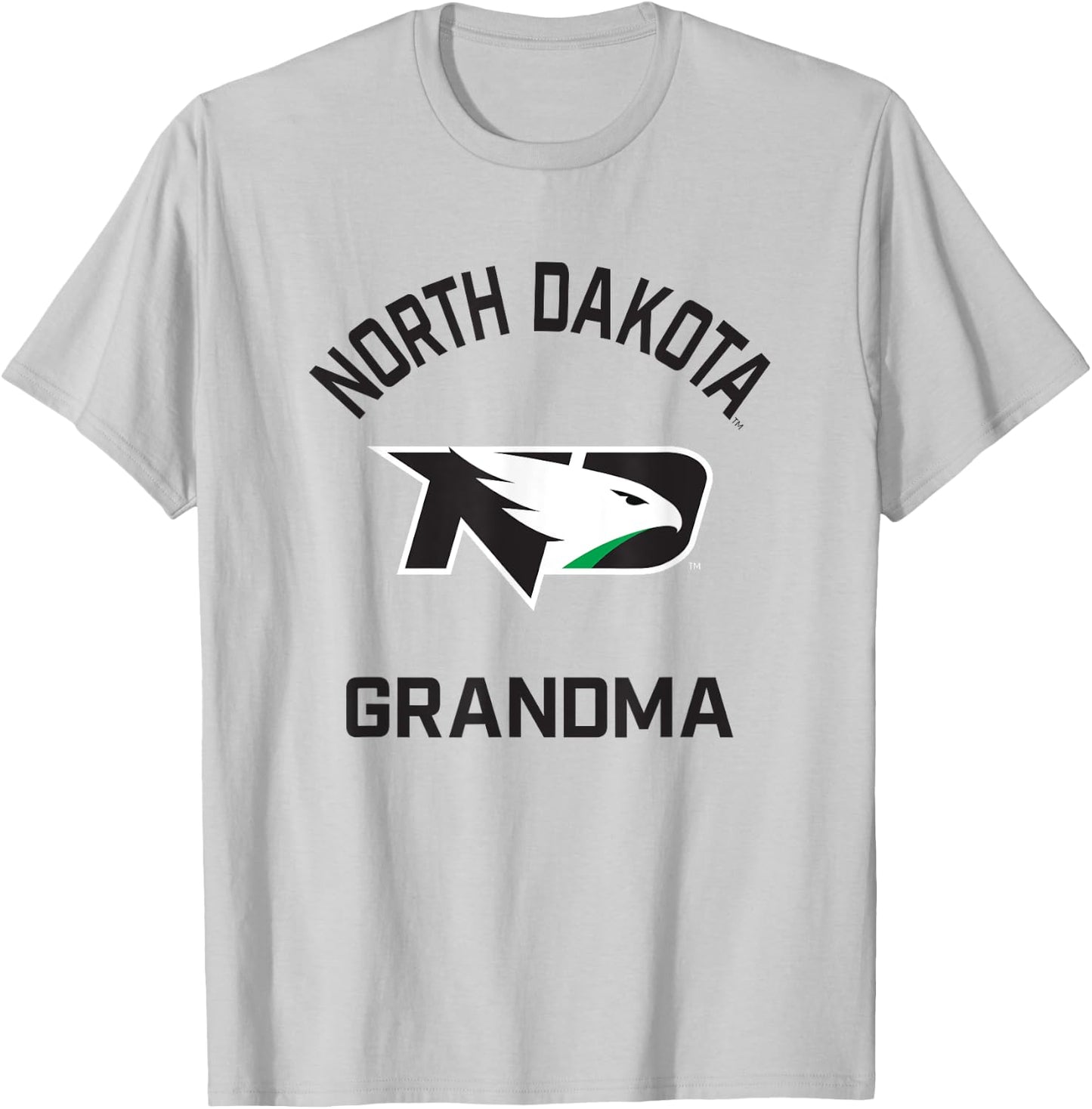 University of North Dakota Fighting Hawks Arched Grandma T-Shirt - T-Shirt | Ash