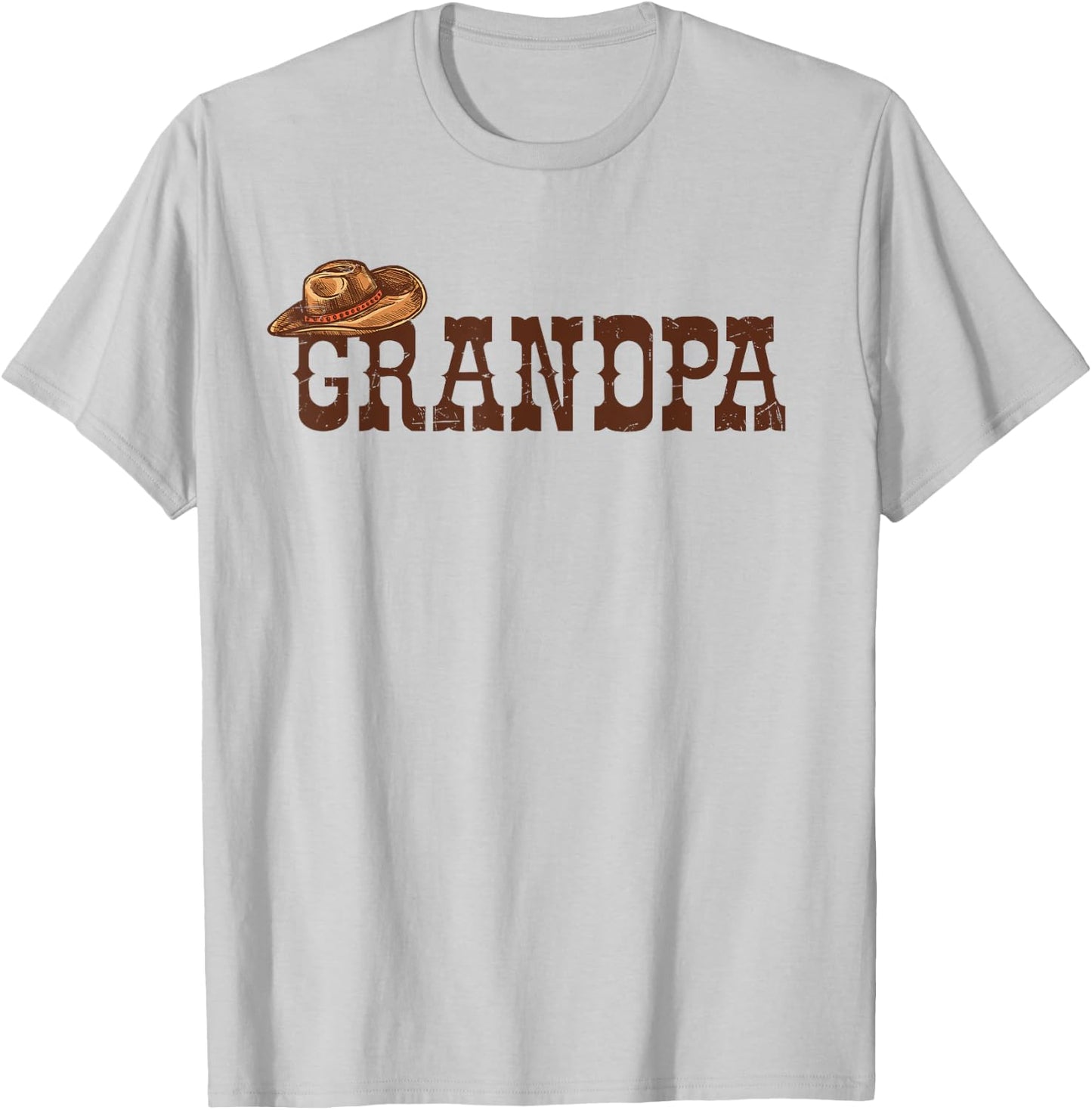 Grandpa Western Family Matching Birthday Cowboy Cowgirl T-Shirt - T-Shirt | Ash